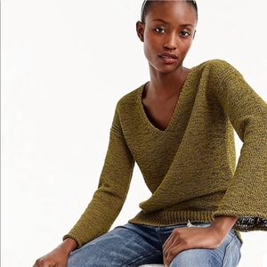J. Crew olive green v-neck sweater